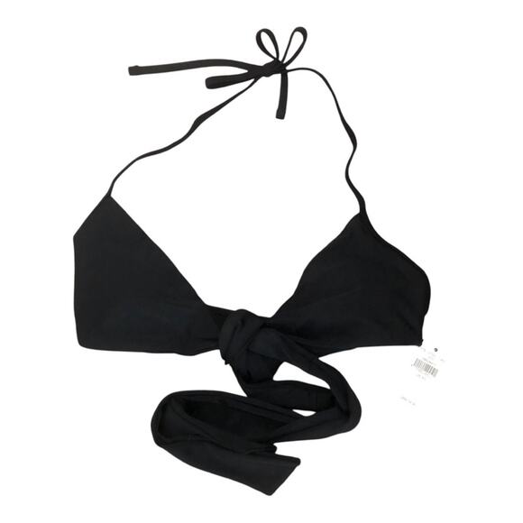 Aerie NWT Stylish Wrap Around Criss Cross Halter Bikini Top Black Size Small - Picture 3 of 15
